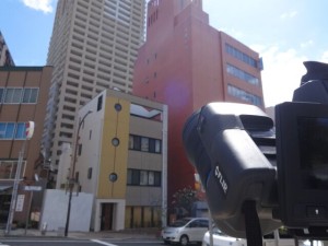 赤外線カメラにて外壁(タイル・モルタル面)を撮影
